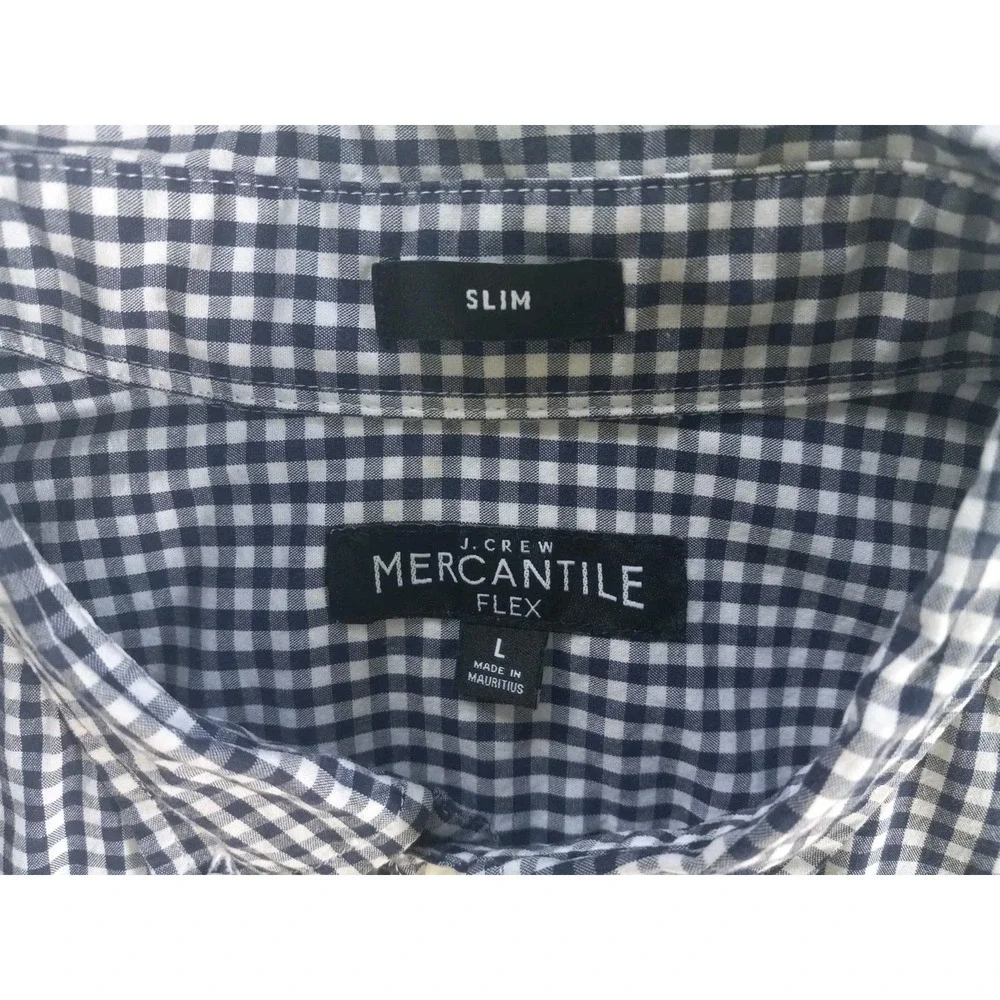 J CREW By Mercantile Flex Men's Large Slim Fit Long-sleeved Buttons Shirt Plaid